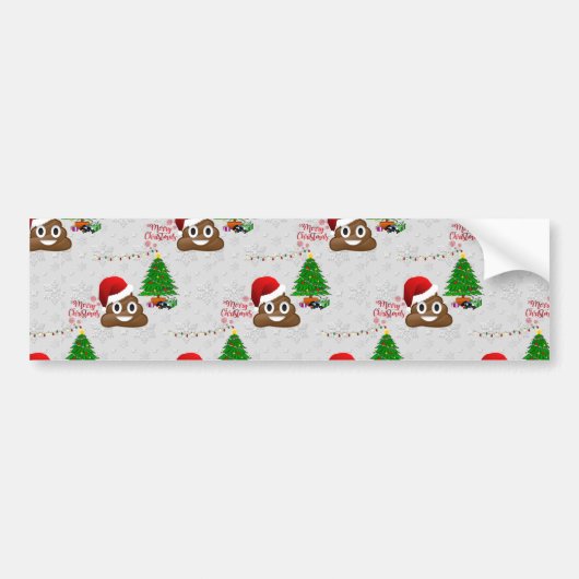 vrome kerst poo emoji bumpersticker (Voorkant)