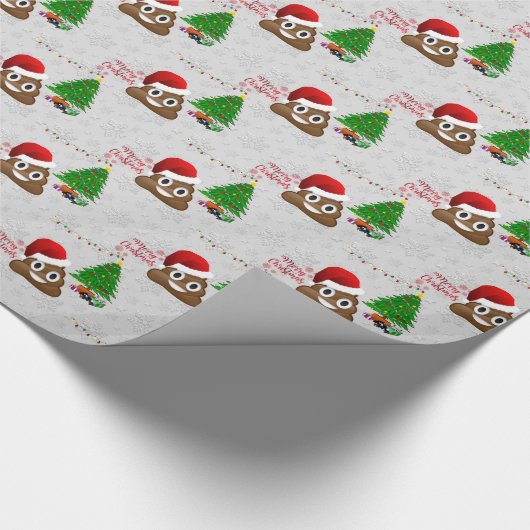 vrome kerst poo emoji cadeaupapier (Hoek)