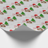 vrome kerst poo emoji cadeaupapier (Hoek)