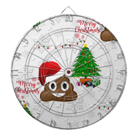 vrome kerst poo emoji dartbord (Voorkant)