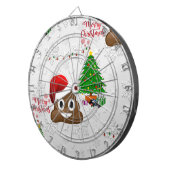 vrome kerst poo emoji dartbord (Voorkant Rechts)