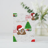 vrome kerst poo emoji feestdagenkaart (Staand voorkant)