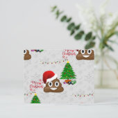 vrome kerst poo emoji feestdagenkaart (Staand voorkant)