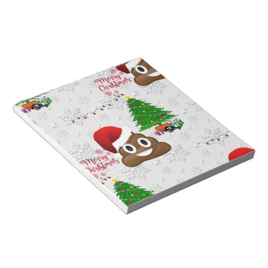 vrome kerst poo emoji notitieblok (Schuin)