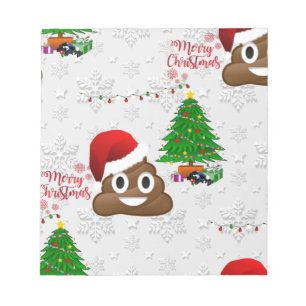 vrome kerst poo emoji notitieblok