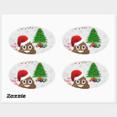 vrome kerst poo emoji ovale sticker (Vel)