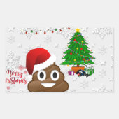 vrome kerst poo emoji rechthoekige sticker (Voorkant)