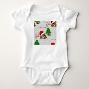 vrome kerst poo emoji romper