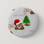 vrome kerst poo emoji ronde button 5,7 cm (Voorkant)