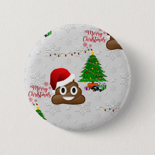 vrome kerst poo emoji ronde button 5,7 cm (Voorkant)