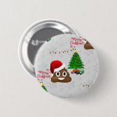 vrome kerst poo emoji ronde button 5,7 cm (Voorkant /achterkant)