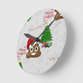 vrome kerst poo emoji ronde klok (Hoek)