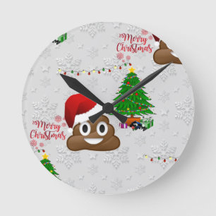 vrome kerst poo emoji ronde klok