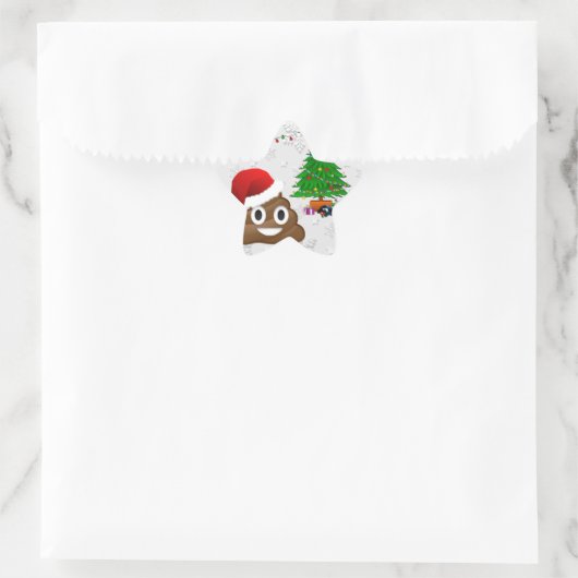 vrome kerst poo emoji ster sticker (Tas)