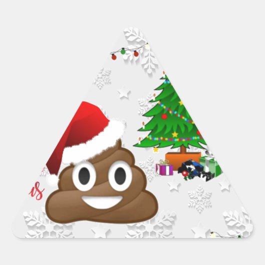 vrome kerst poo emoji sticker (Voorkant)