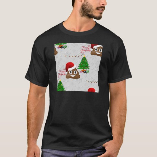 vrome kerst poo emoji t-shirt (Voorkant)