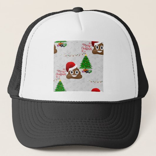 vrome kerst poo emoji trucker pet (Voorkant)