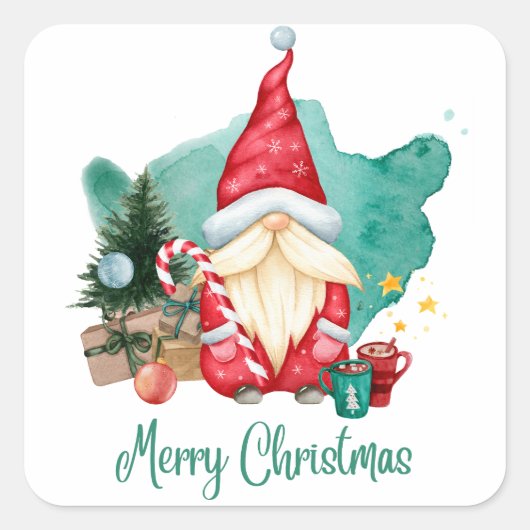 vrome kerst vierkante sticker (Voorkant)