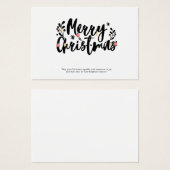 vrome kerst visitekaartje (Voorkant /achterkant)