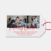 vrome kerstfoto ' s 2 foto ' s collage cadeaulabel (Voorkant (Horizontaal))