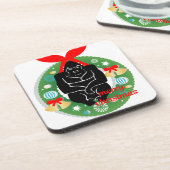 vrome kerstgorilla bier onderzetter (Linkerzijde)