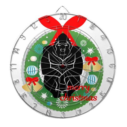 vrome kerstgorilla dartbord (Voorkant)