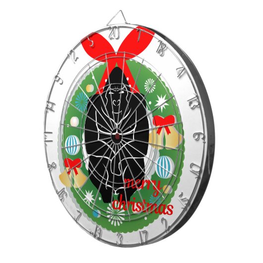 vrome kerstgorilla dartbord (Voorkant Rechts)