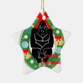 vrome kerstgorilla keramisch ornament (Rechts)