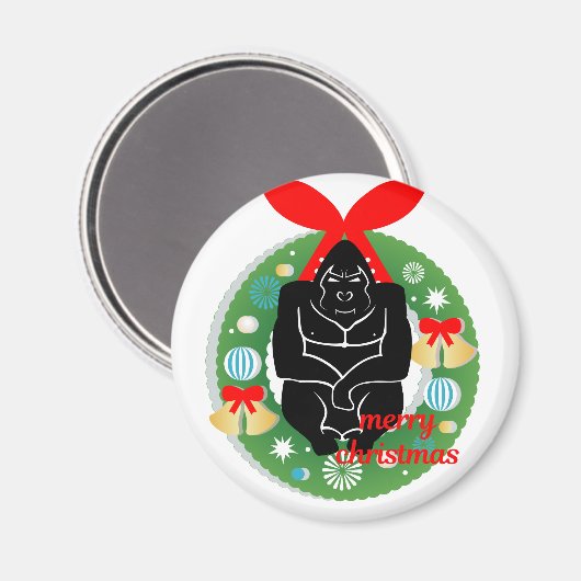 vrome kerstgorilla magneet (Voorkant / Achterkant)