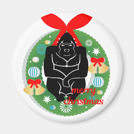 vrome kerstgorilla magneet (Voorkant)