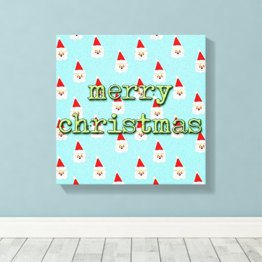 vrome kerstmis midden eeuw moderne santa claus canvas afdruk (Insitu (Houten vloer))