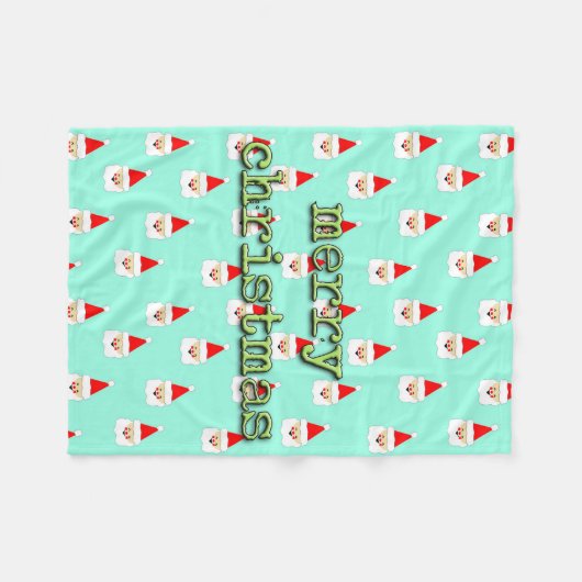 vrome kerstmis midden eeuw moderne santa claus fleece deken (Voorkant (Horizontaal))