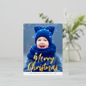 vrome kerstmis moderne kerstkaart folie feestdagen briefkaart (Staand Voorkant)