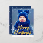 vrome kerstmis moderne kerstkaart folie feestdagen briefkaart (Voorkant / Achterkant)