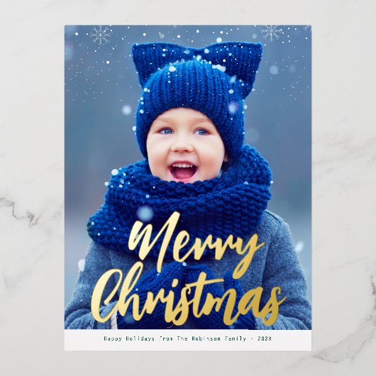 vrome kerstmis moderne kerstkaart folie feestdagen briefkaart (Voorkant)