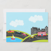 Vroom Beep Cars Birthday Party Invitation Kaart (Achterkant)