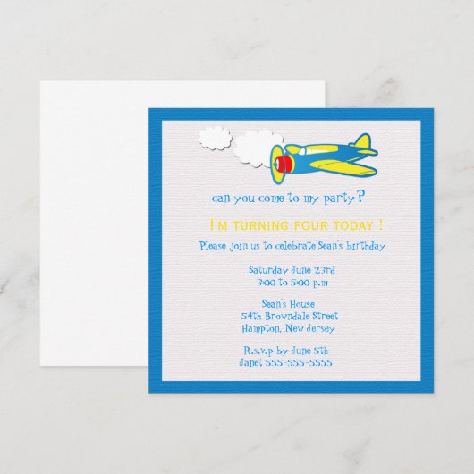 Vroom.... Birthday party nodigt uit Kaart (Voorkant / Achterkant)