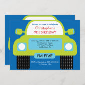 Vroom Car Birthday Party for boys Kaart (Voorkant / Achterkant)