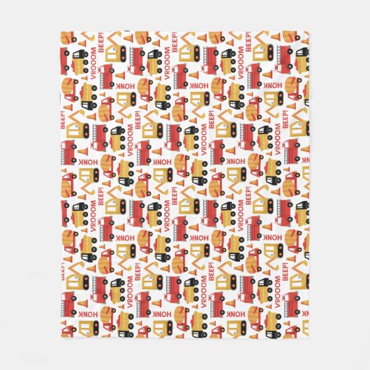 Vroom Honk Beep! Vrachtwagens Fleece Deken (Voorkant)