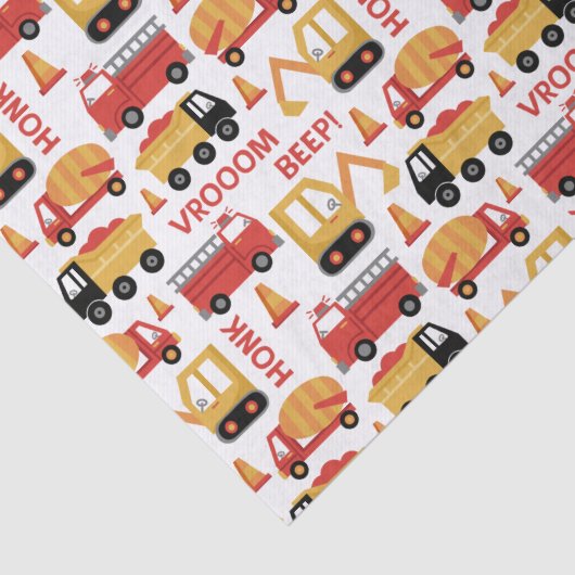 Vroom Honk Beep! Vrachtwagens Tissuepapier (Detail)