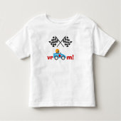 Vroom Race Auto en kinder t-shirt met ingecheckte  (Voorkant)