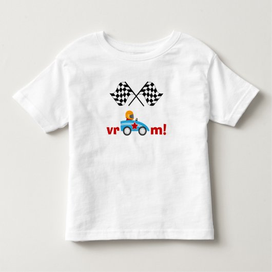 Vroom Race Auto en kinder t-shirt met ingecheckte  (Voorkant)