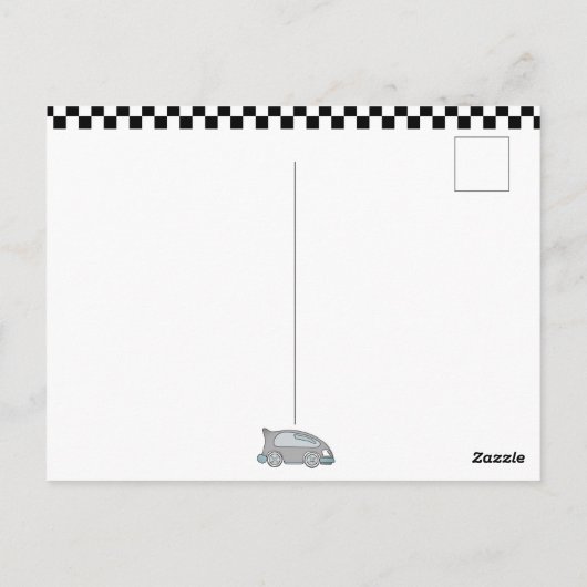 Vroom Racing Car Road Boy Foto Birthday Dank u Briefkaart (Achterkant)