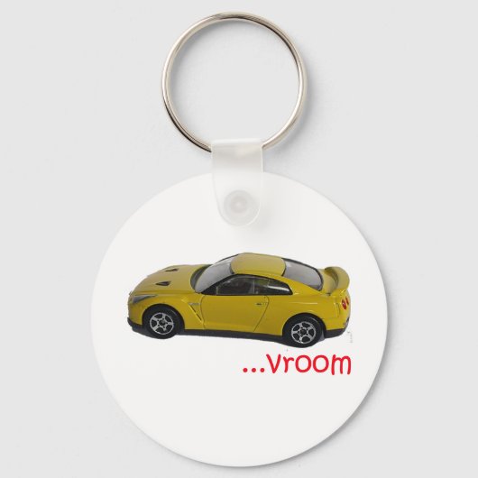 Vroom...snelle auto sleutelhanger (Voorkant)