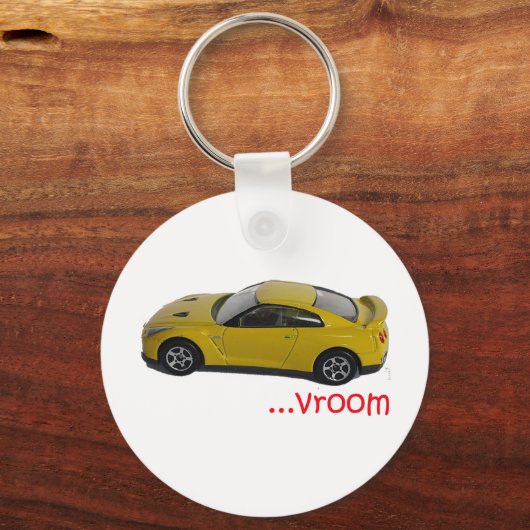 Vroom...snelle auto sleutelhanger (Voorkant)