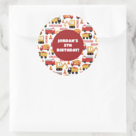 Vroom Toeter Piep! Vrachtwagens Ronde Sticker