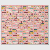 Vroom. Verkeerspatroon auto's vrachtwagens Bike ro Cadeaupapier (Vlak)