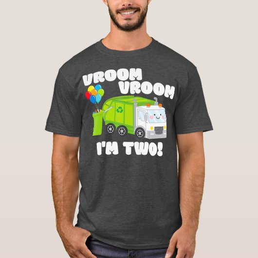 Vroom Vroom 2 2 2 jaar oud jongetje vuilnis T-shirt (Voorkant)