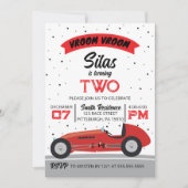 Vroom Vroom Antiek Race Auto Verjaardagsfeestje Kaart (Voorkant)