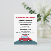 Vroom Vroom Auto Verjaardagsfeest Uitnodiging (Staand voorkant)
